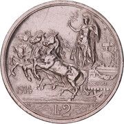 2 Lire - Victor Emmanuel III, Italy, 1914-1917 reverse image