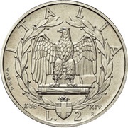 2 Lire - Victor Emmanuel III Trial strike, Italy, 1936 reverse image