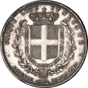 5 Lire - Victor Emmanuel II Unification of Italy, Italy, 1861 reverse image