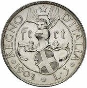 5 Lire - Victor Emmanuel III Pattern, Italy, 1903 reverse image
