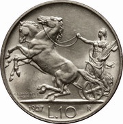 10 Lire - Victor Emmanuel III, Italy, 1926-1934 reverse image