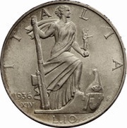 10 Lire - Victor Emmanuel III, Italy, 1936-1941 reverse image