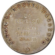 20 Lire - Victor Emmanuel III, Italy, 1900-1946 reverse image