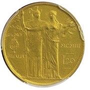20 Lire - Victor Emmanuel III Pattern, Italy, 1903 reverse image