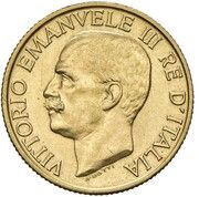 20 Lire - Victor Emmanuel III Pattern - Fascism Anniversary obverse image