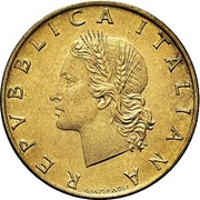 20 Lire Trial strike; type 1 obverse image
