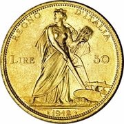 50 Lire - Victor Emmanuel III, Italy, 1910-1927 reverse image