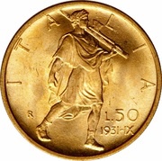 50 Lire - Victor Emmanuel III, Italy, 1931-1933 reverse image