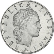 50 Lire Large type; trial strike obverse image