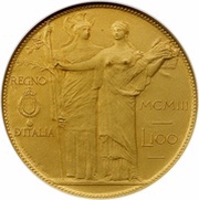 100 Lire - Victor Emmanuel III Stab. Johnson Pattern Strike, Italy, 1903 reverse image