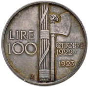 100 Lire - Victor Emmanuel III, Italy, 1923 reverse image