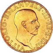 100 Lire "Littore" - Victor Emmanuel III Large issue obverse image