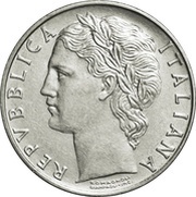 100 Lire large type obverse image