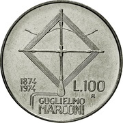 100 Lire Guglielmo Marconi reverse image