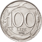 100 Lire reverse image