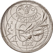 100 Lire FAO reverse image