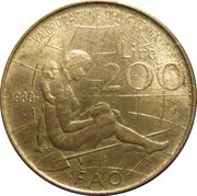 200 Lire FAO reverse image
