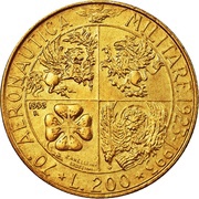 200 Lire Military Aviation, Italy, 1993 reverse image
