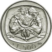 500 Lire Year of the Family, Italy, 1987 reverse image