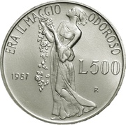 500 Lire Giacomo Leopardi, Italy, 1987 reverse image