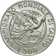 500 Lire 1990 World Cup, Italy, 1990 reverse image