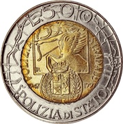 500 Lire Italian Traffic Police reverse image