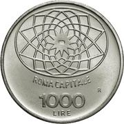1000 Lire Capital Rome, Italy, 1970 reverse image