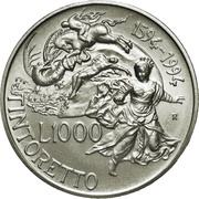 1000 Lire Tintoretto, Italy, 1994 reverse image