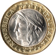 1000 Lire European Union; Old West Germany Map obverse image