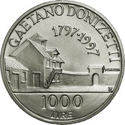 1000 Lire Gaetano Donizetti, Italy, 1997 reverse image