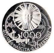1000 Lire Gian Lorenzo Bernini, Italy, 1998 reverse image