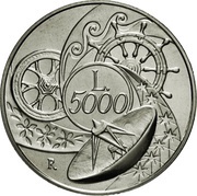 5000 Lire The Earth, Italy, 1999 reverse image