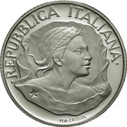 10 000 Lire Italian National Flag obverse image