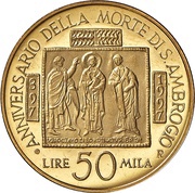 50 000 Lire Saint Ambrose, Italy, 1997 reverse image