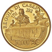50 000 lire Reggia di Caserta, Italy, 2001 reverse image