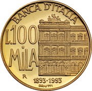 100 000 Lire Bank of Italy, Italy, 1993 reverse image