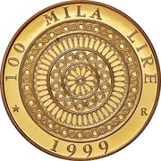 100 000 Lire Basilica of San Francesco in Assisi, Italy, 1999 reverse image