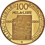 100 000 Lire First Jubilee, Italy, 2000 reverse image