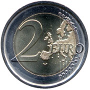 2 Euros Dante Alighieri, Italy, 2015 reverse image