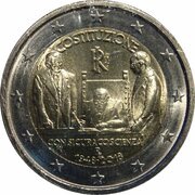 2 Euros Italian Republic Constitution obverse image