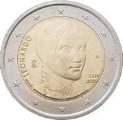 2 Euros Leonardo da Vinci obverse image