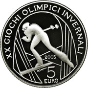 5 Euros 2006 Winter Olympics - Cross-Country Skiing, Italy, 2005 reverse image