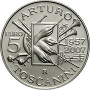 5 Euros Arturo Toscanini, Italy, 2007 reverse image