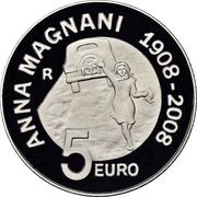 5 Euros Anna Magnani, Italy, 2008 reverse image