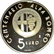 5 Euros Alfa Romeo, Italy, 2010 reverse image