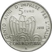 5 Euros Confindustria Centenary reverse image