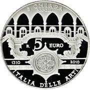 5 Euros Santa Chiara, Naples, Italy, 2010 reverse image
