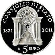 5 Euros Council of State reverse image
