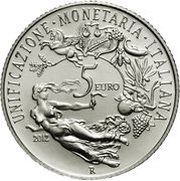5 Euros Italian Monetary Unification, Italy, 2012 reverse image