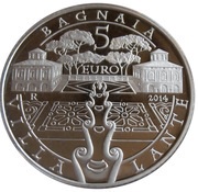 5 Euros Villa Lante, Bagnaia, Italy, 2014 reverse image